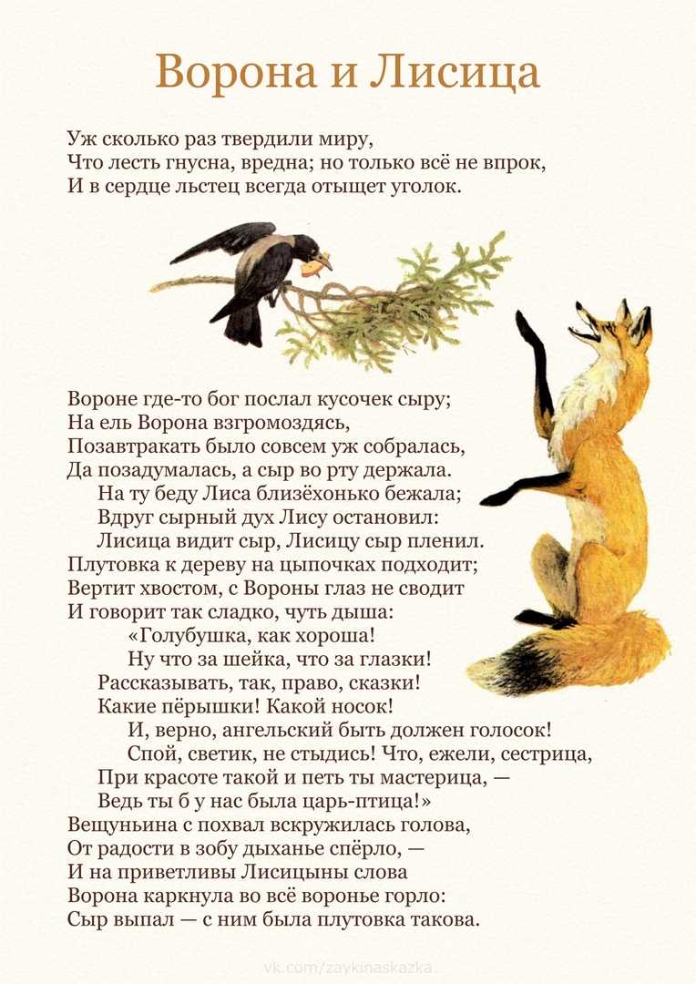 Анализ басни И.А. Крылова "Ворона и лисица" материал на тему.