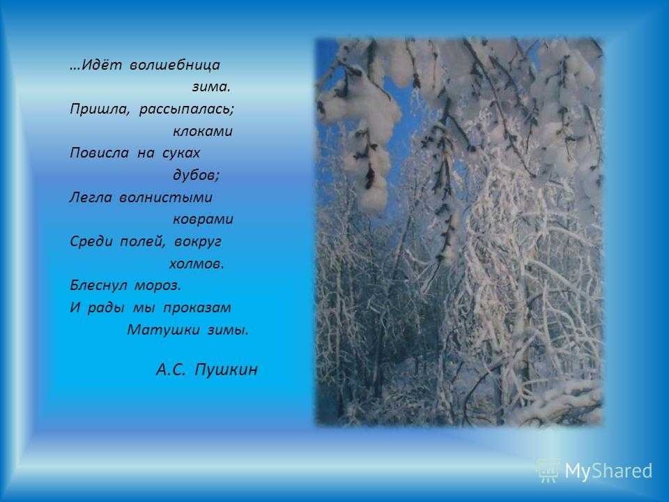 Стихи пушкина о зиме - времена года