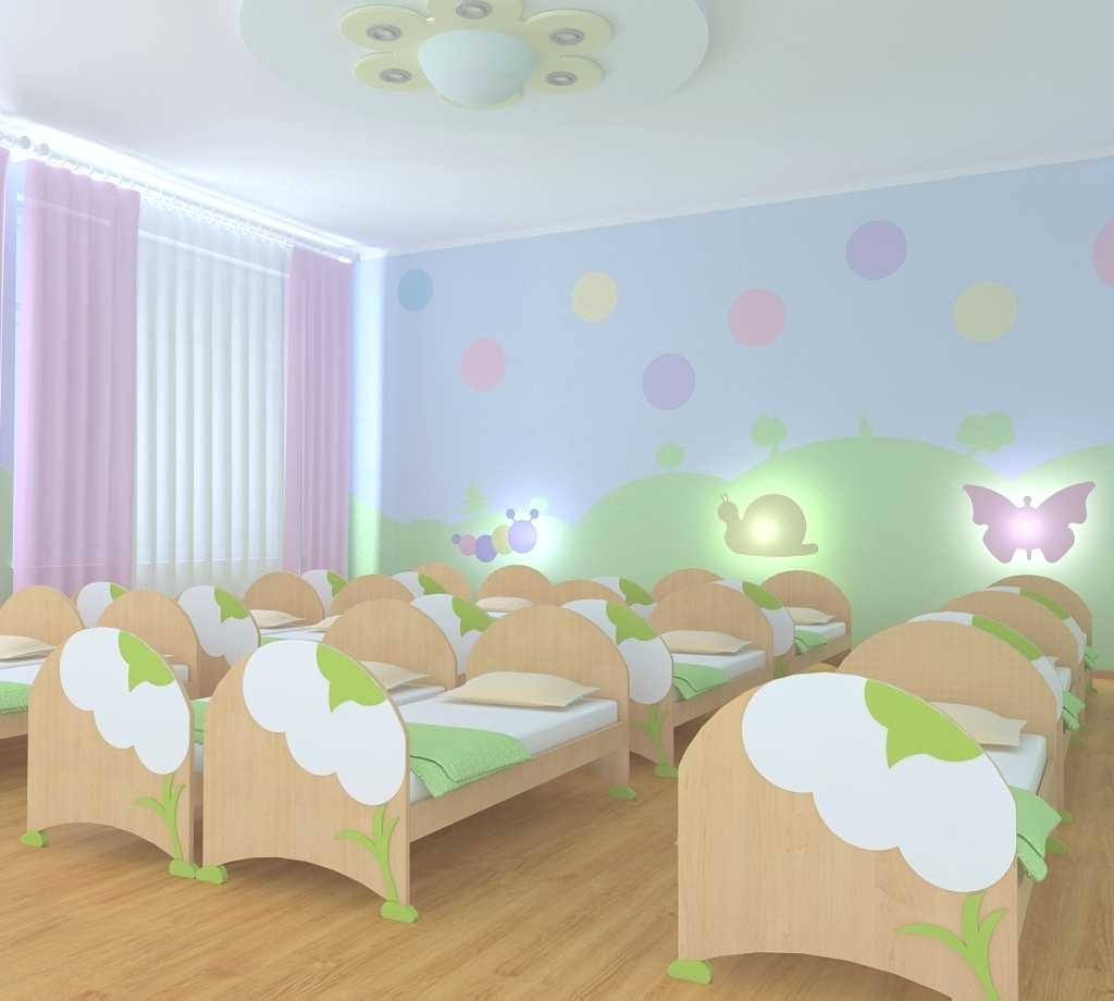 Интерьер спальни в детском саду