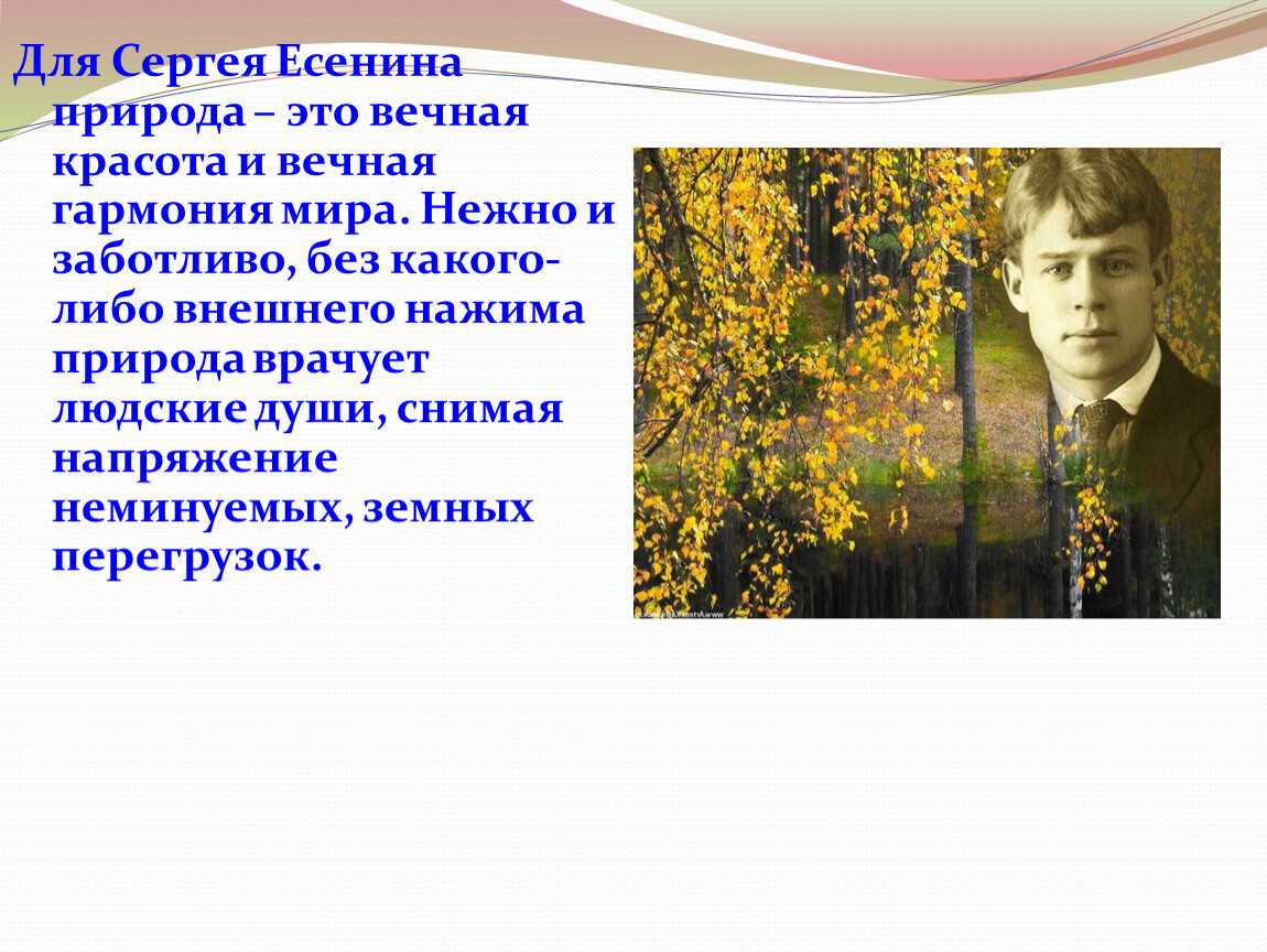 Хи Есенина. Природа Сергея Есенина. Стихотворение быть поэтом есенин